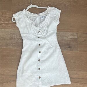 Princess Polly White Button-Down Mini Dress